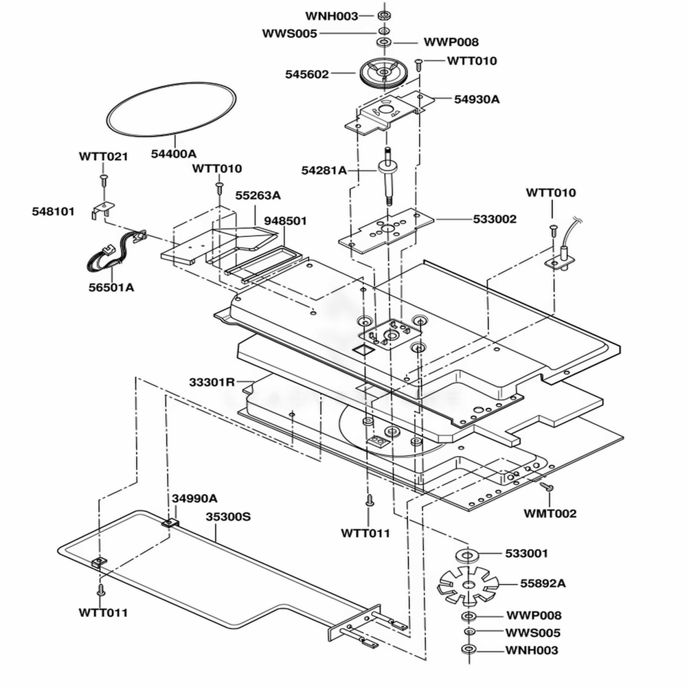 Plate Chamber Assembly Parts Diagram and Parts List for DOTRC11B BKEDOM LG Wall Oven
