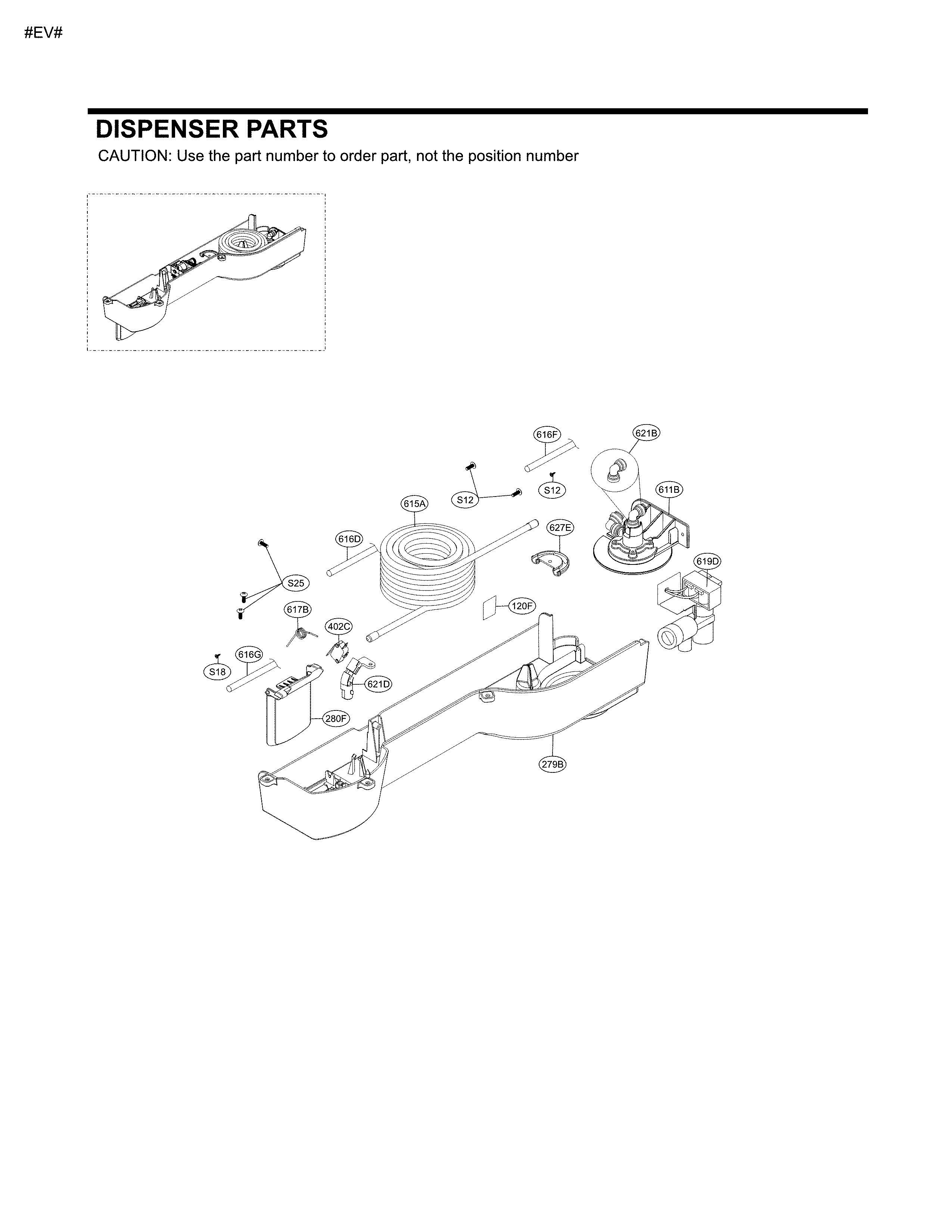 Dispenser Parts Diagram and Parts List for 79579433217  Kenmore Refrigerator