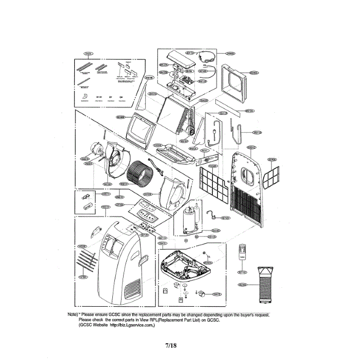 Air Conditioner Diagram and Parts List for LP1015WNR 00 LG Air Conditioner