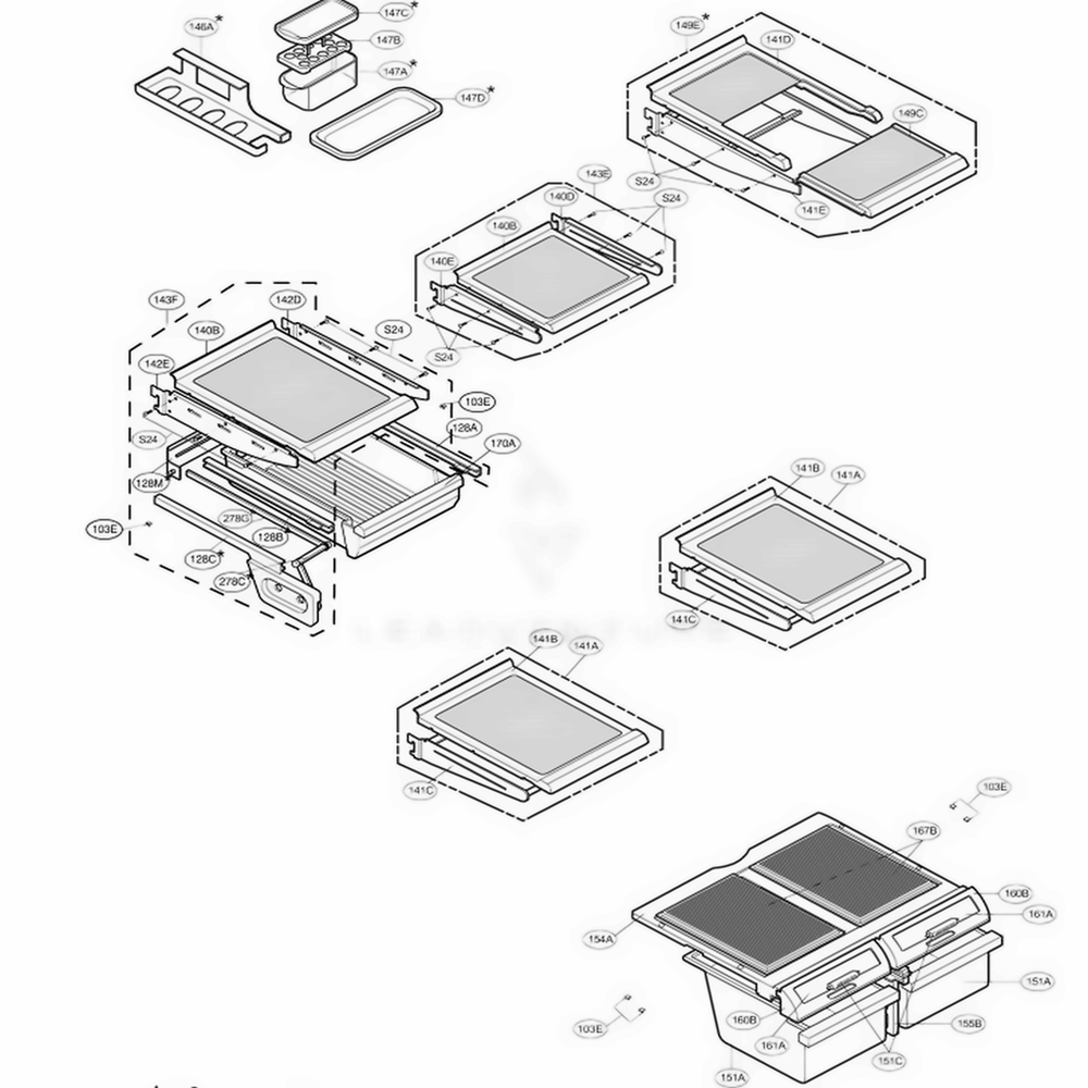Refrigerator Parts Diagram and Parts List for LRTN22330TT ATICLGY LG Refrigerator