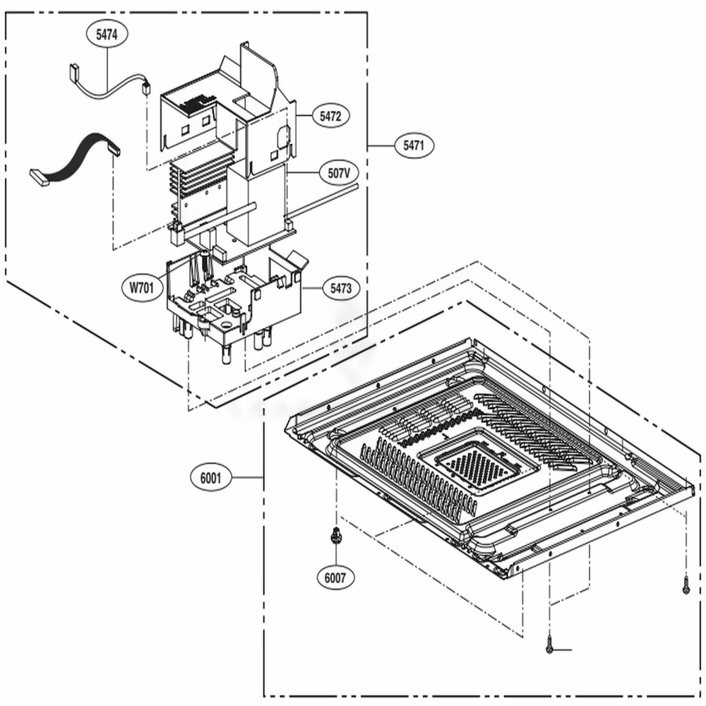 Base Plate Parts Diagram and Parts List for LMC2075ST CSSEBBY LG Microwave