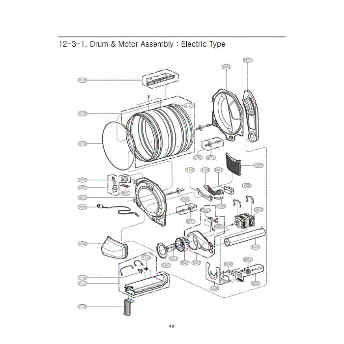 Section 3 Diagram and Parts List for DLE0442W ABWEEUS LG Dryer