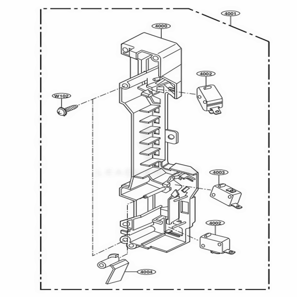 Latch Board Parts Diagram and Parts List for LSMC3086SS CFSESTD LG Range
