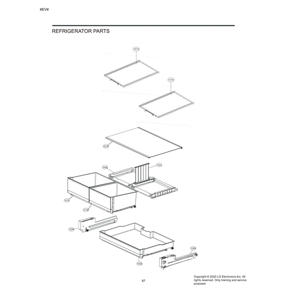 Refrigerator Parts Diagram and Parts List for LRDCS2603S  LG Refrigerator