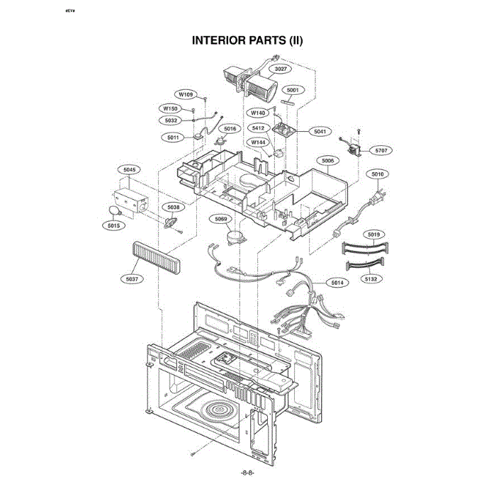 Section 1 Diagram and Parts List for LMVM2075SW AWHELGA LG Microwave Oven Combo