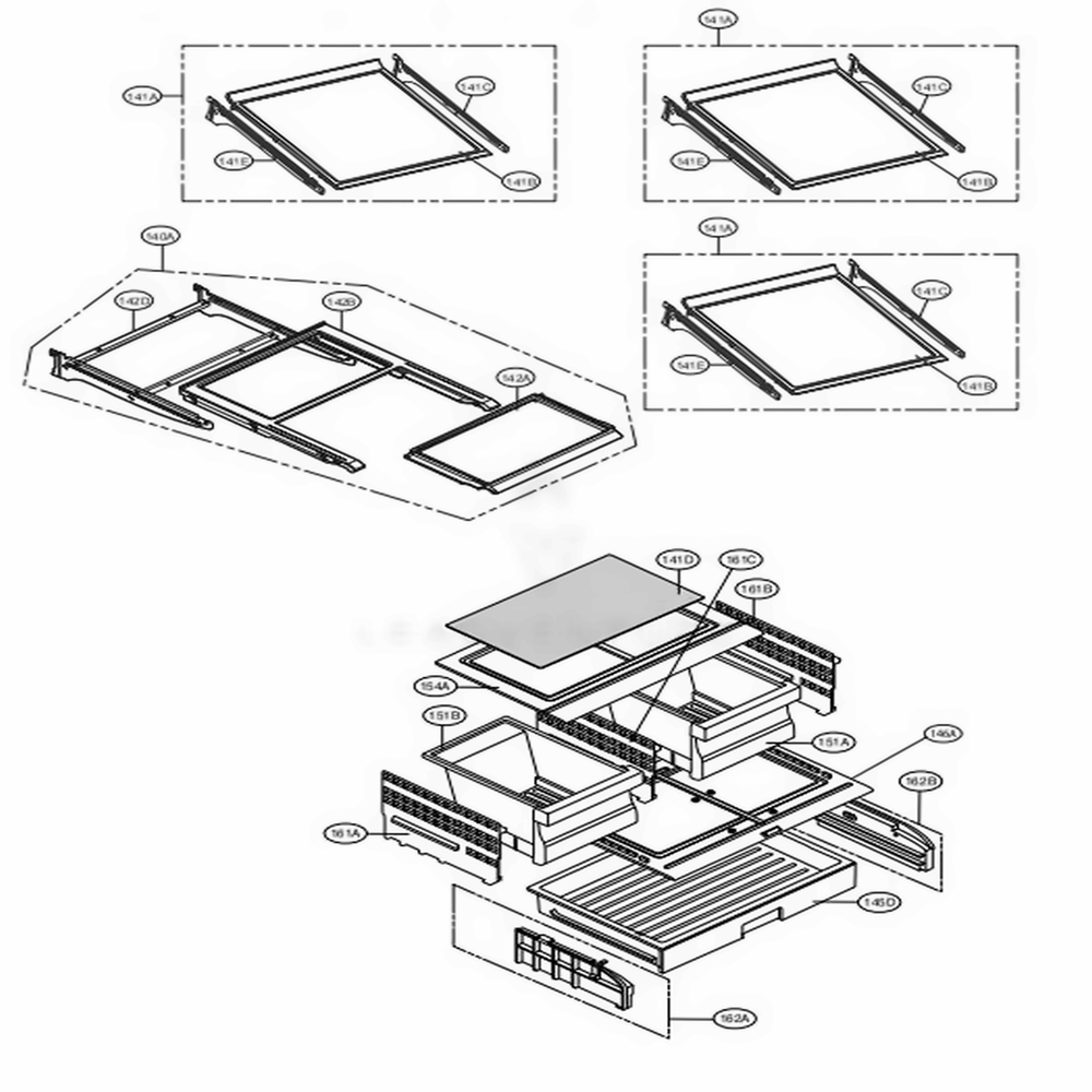 Refrigerator Parts Diagram and Parts List for LMXS27626S ASTCNA0 LG Refrigerator