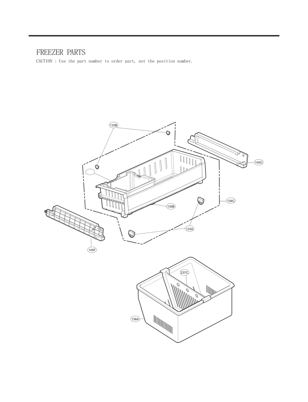 Freezer Parts Diagram and Parts List for GC-L258VQSD ASWCNA5 LG Refrigerator
