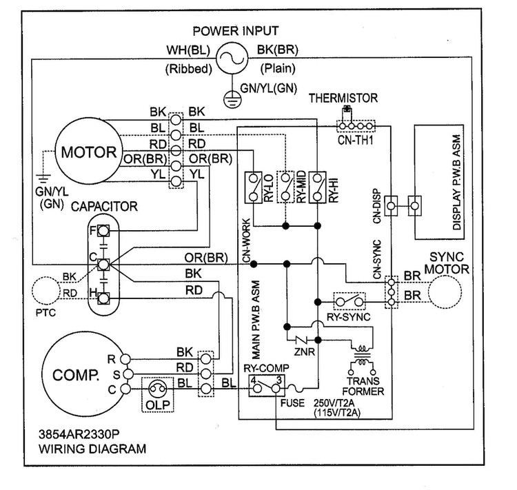 Wiring Diagram Diagram and Parts List for HBLG1200R  LG Air Conditioner