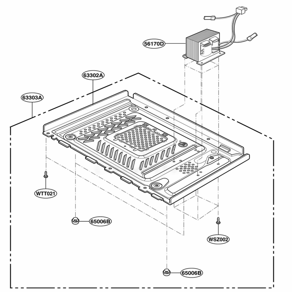 Base Plate Parts Diagram and Parts List for MAB745B CBKEBBY LG Range