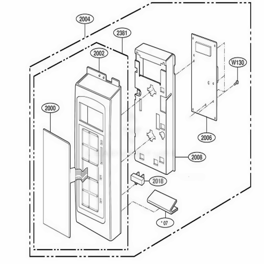 Controller Parts 1 Diagram and Parts List for AMV6177AAW AWHEAMA LG Range