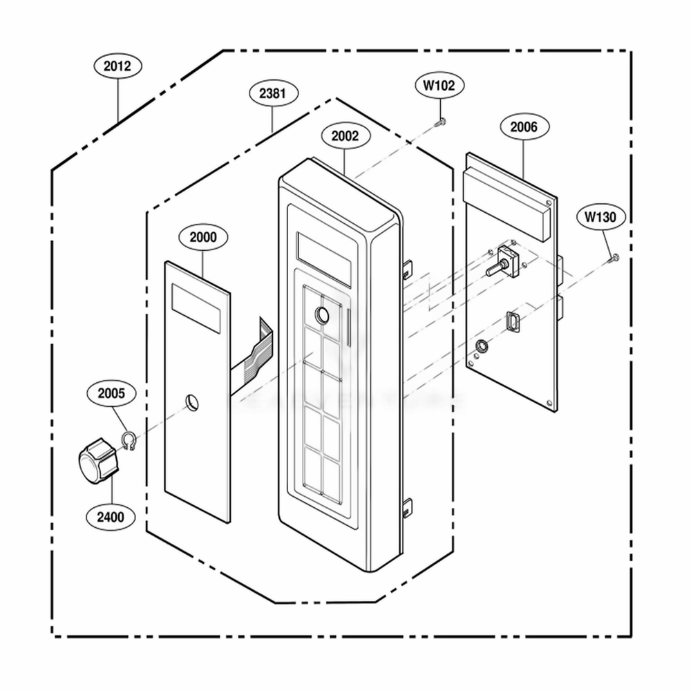 Control Panel Parts Diagram and Parts List for RCS10PBDA AGREAMA LG Range