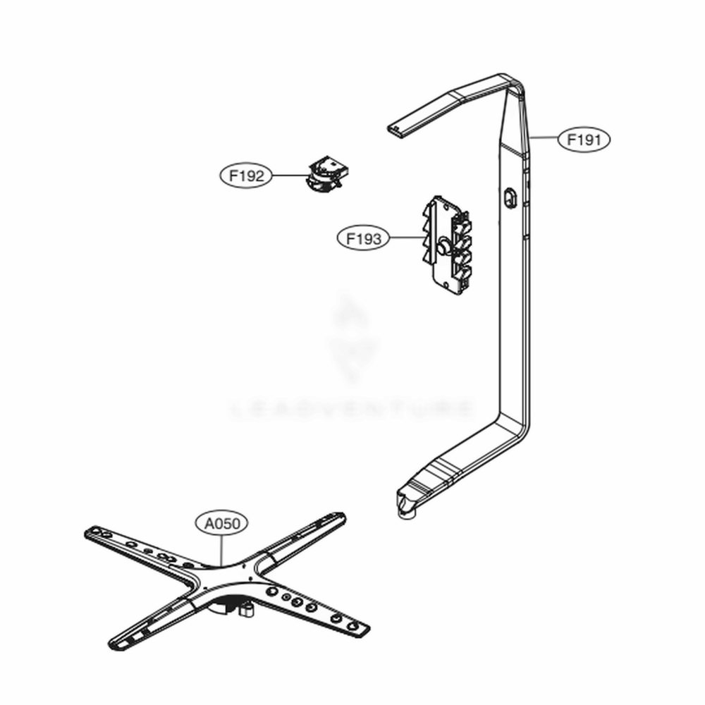 Water Guide Assembly Diagram and Parts List for LDPN6761T ASTEEUS LG Dishwasher