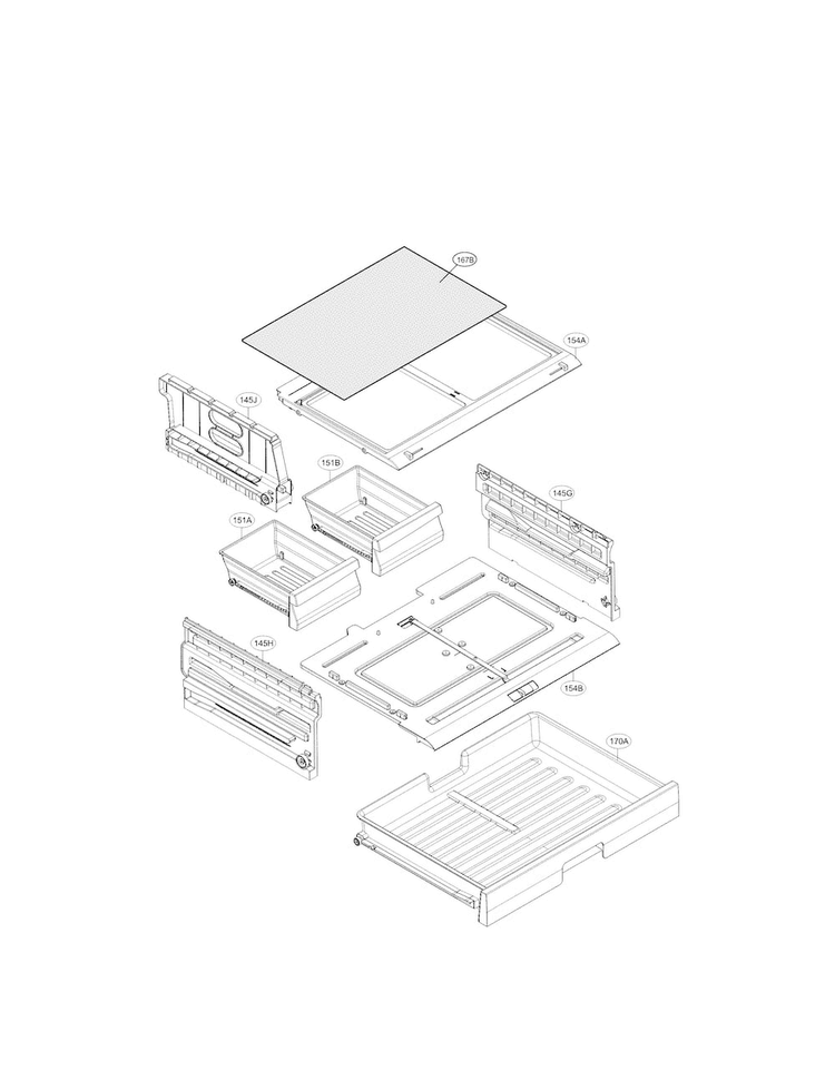 Door Parts Diagram and Parts List for LFC20770ST 01 LG Refrigerator