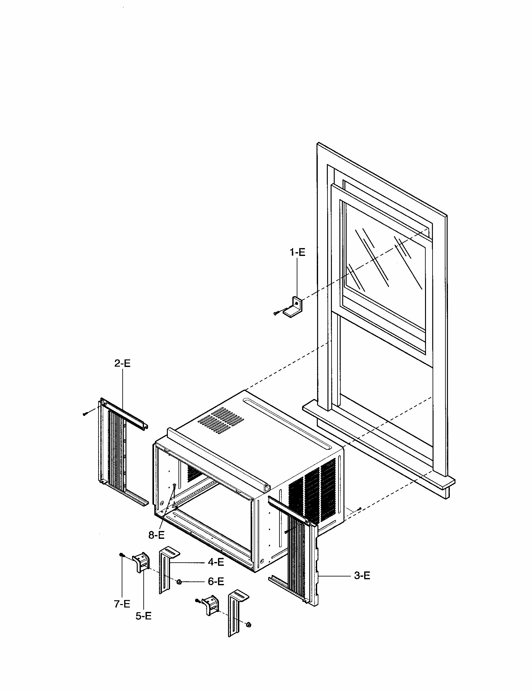 Installation Kit Assembly Diagram and Parts List for 58075281500  Kenmore Air Conditioner