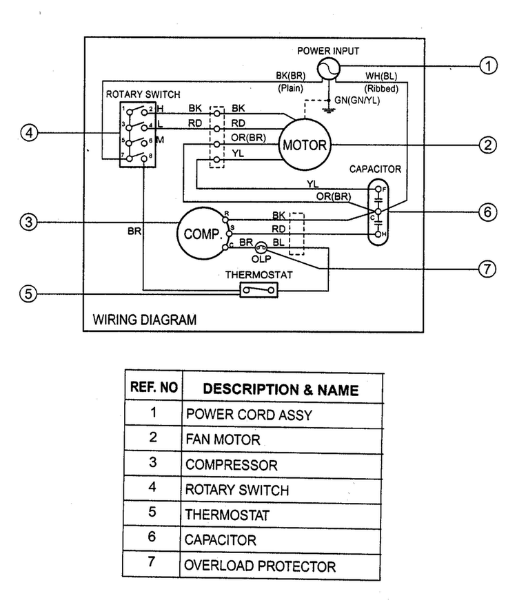 Wiring Diagram Diagram and Parts List for LWJ0510ACG  LG Air Conditioner