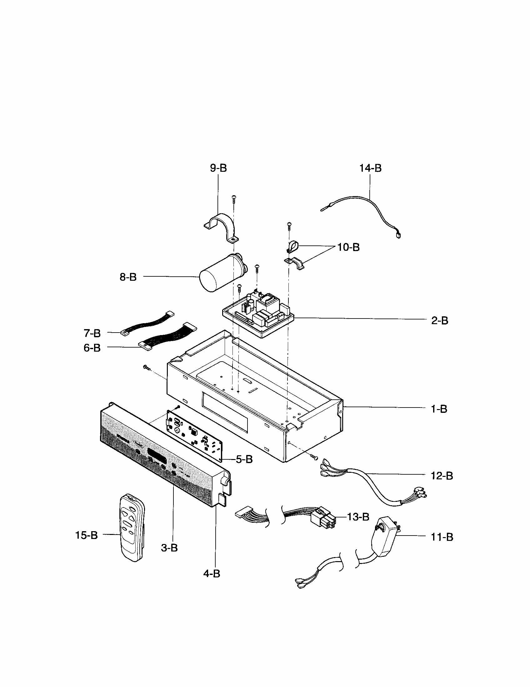 Control Box Assembly Diagram and Parts List for 58075063500  Kenmore Air Conditioner