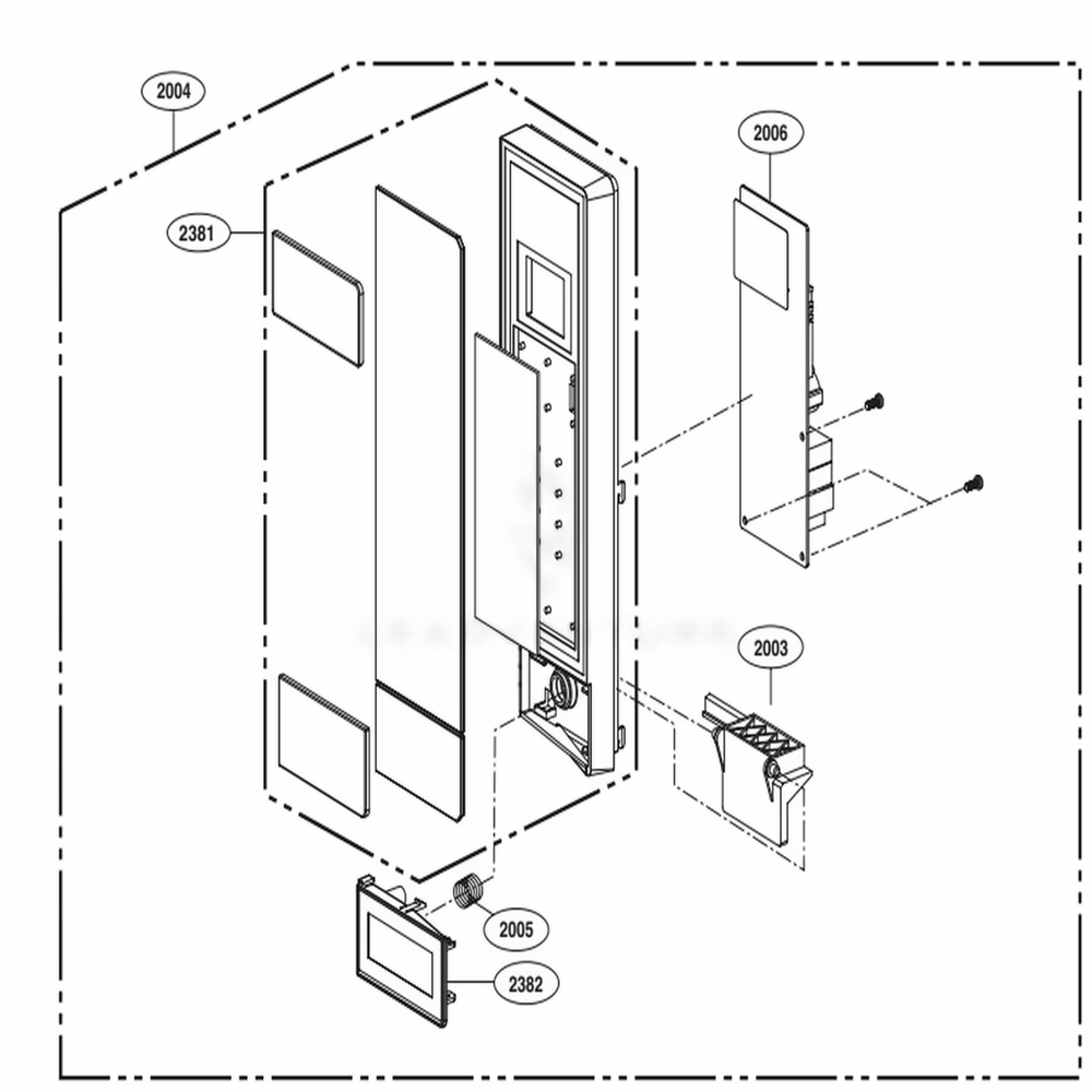 Control Panel Parts Diagram and Parts List for LMC2075BD CBDELNA LG Microwave