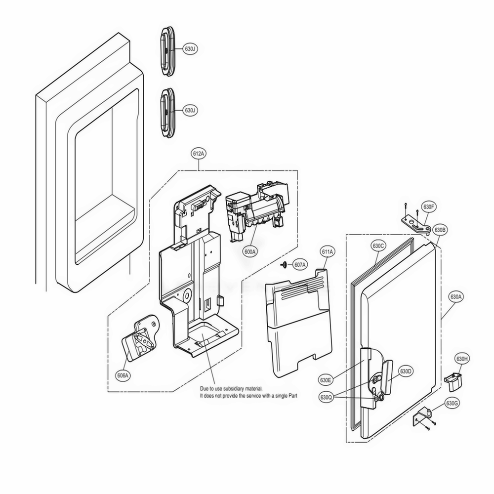 Ice Maker And Ice Bin Parts Diagram and Parts List for LMXS30796S ASTCNA1 LG Refrigerator