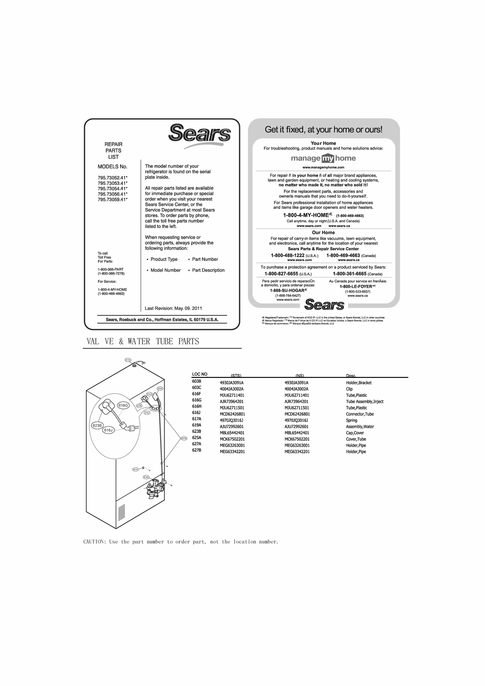 Diagram 1 Diagram and Parts List for GC-L28AGSXM ANSCSE0 LG Refrigerator