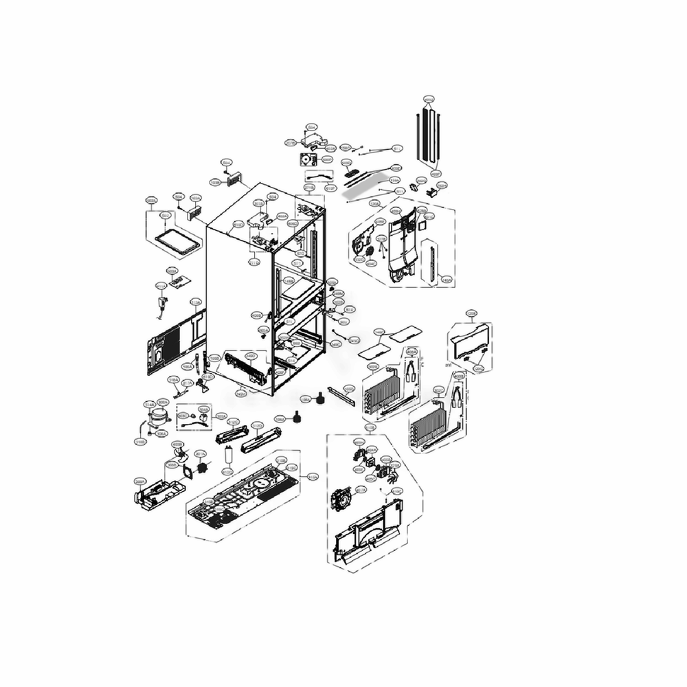 Case Parts Diagram and Parts List for LMXS30746S ASTCNA0 LG Refrigerator