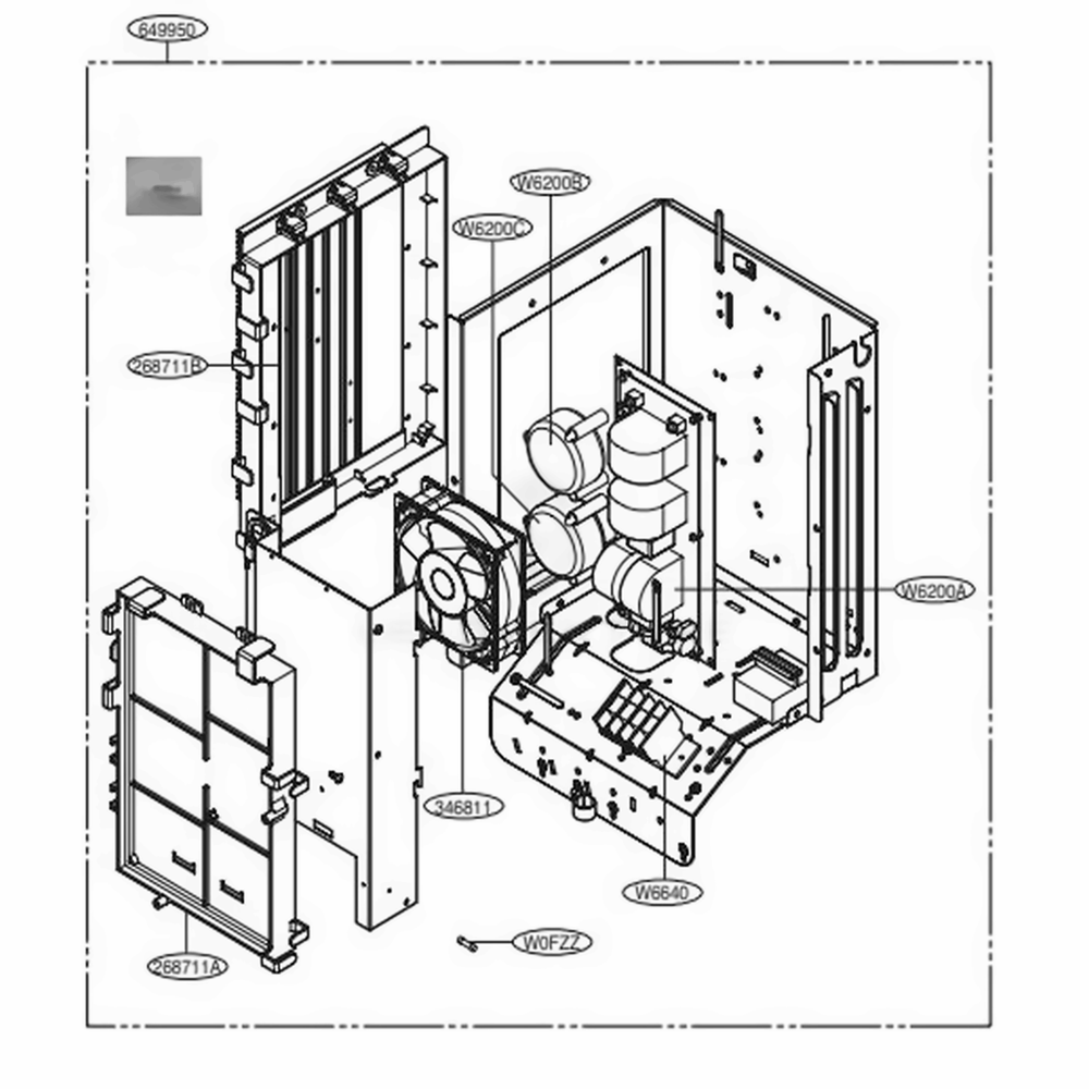 Control Box Diagram and Parts List for ARUN038GSS4 EWGBLUS LG Air Conditioner