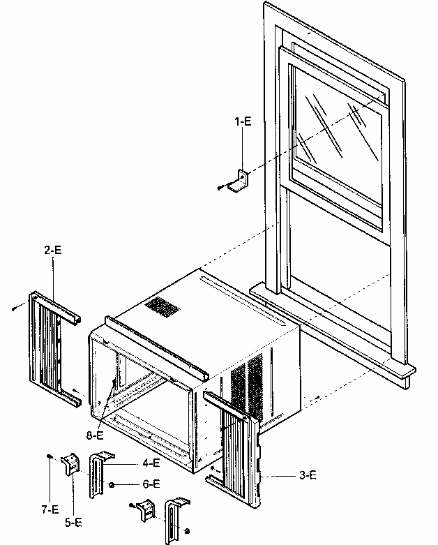 Installation Kit Assy Diagram and Parts List for 58072187300  Kenmore Air Conditioner