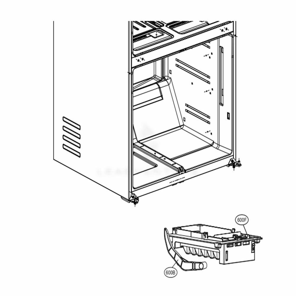 Ice Maker And Ice Bin Parts Diagram and Parts List for LPCS34886C ALBCNA0 LG Refrigerator