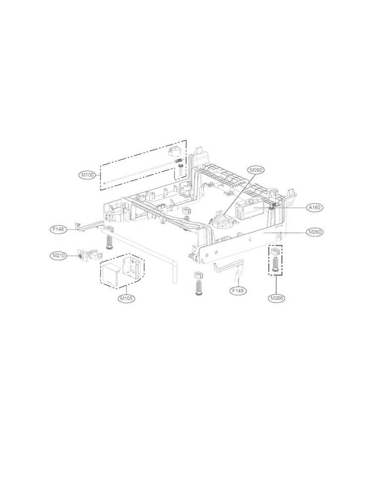 Base Assembly Parts Diagram and Parts List for LDF7774ST  LG Dishwasher