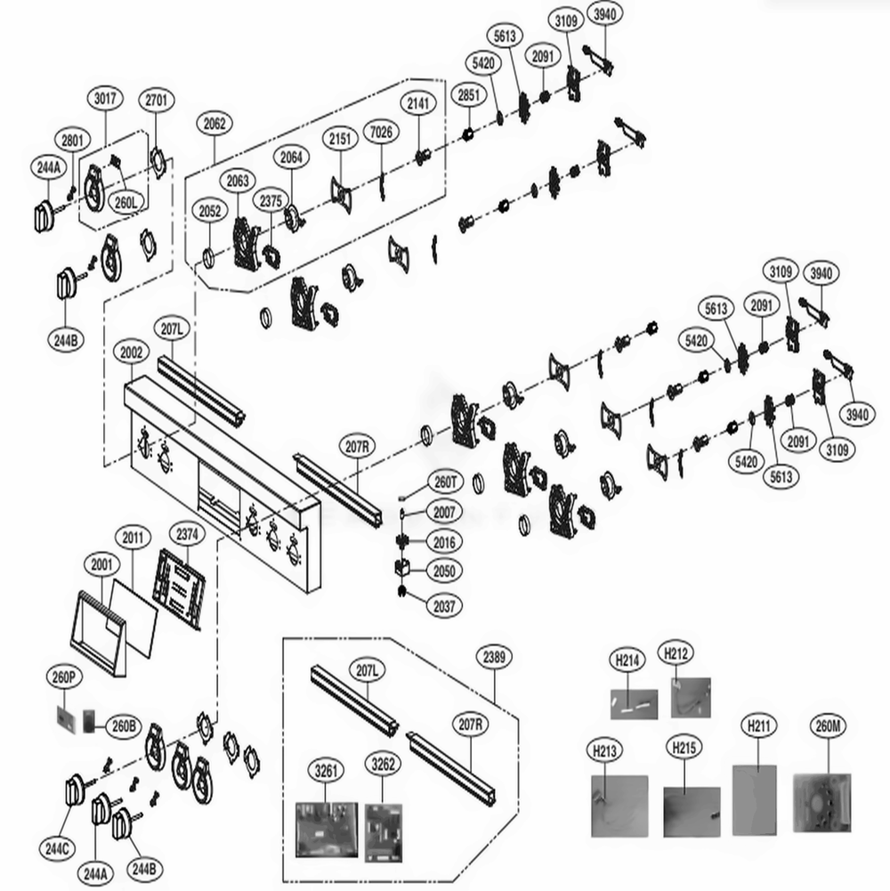 Controller Parts Diagram and Parts List for SKSDR360GS ASTLSGN LG Range