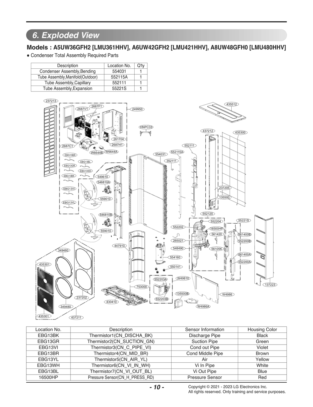 Diagram 1 Diagram and Parts List for LMU361HHV AWGBEUS LG Air Conditioner