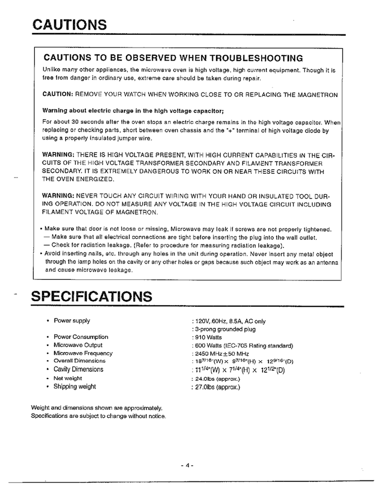 Information Diagram and Parts List for MA-682M  LG Microwave