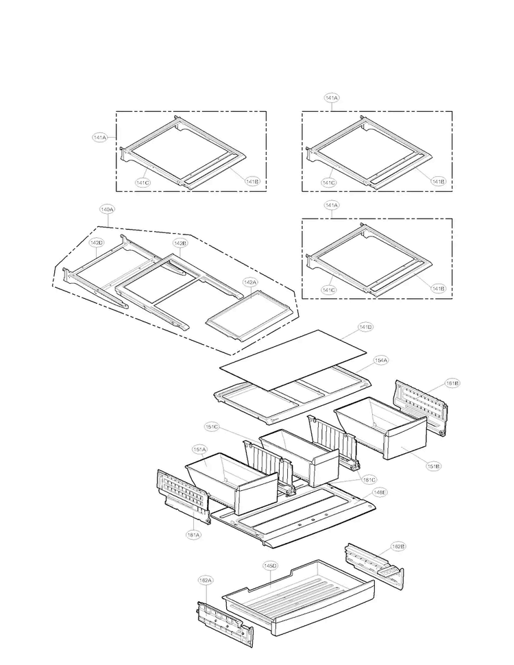 Refrigerator Parts Diagram and Parts List for LFX28978ST 00 LG Refrigerator
