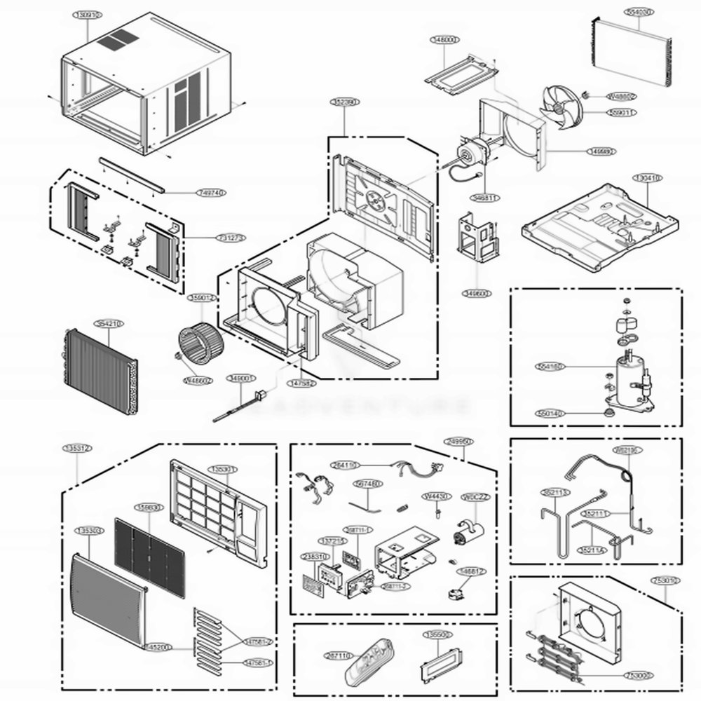 Main Diagram and Parts List for LW1813HR AWYAHDP LG Air Conditioner