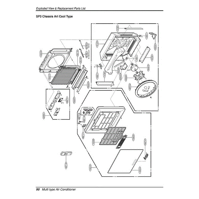 Section Diagram and Parts List for LMAN120HNS ANCAEUS LG Air Conditioner