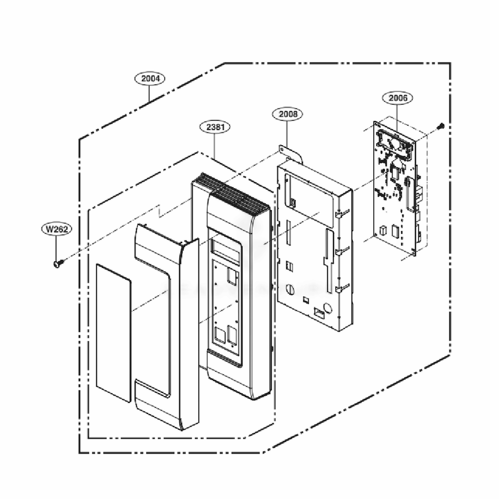Controller Parts Diagram and Parts List for LMHM2237BD CBDELGA LG Microwave