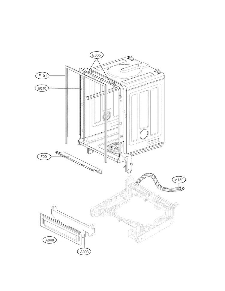 Exploded View Parts 2 Diagram and Parts List for LDS5560ST  LG Dishwasher