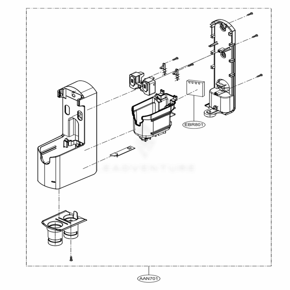 Base Assembly Body Diagram and Parts List for A905RM ABRELGA LG Upright Vacuum