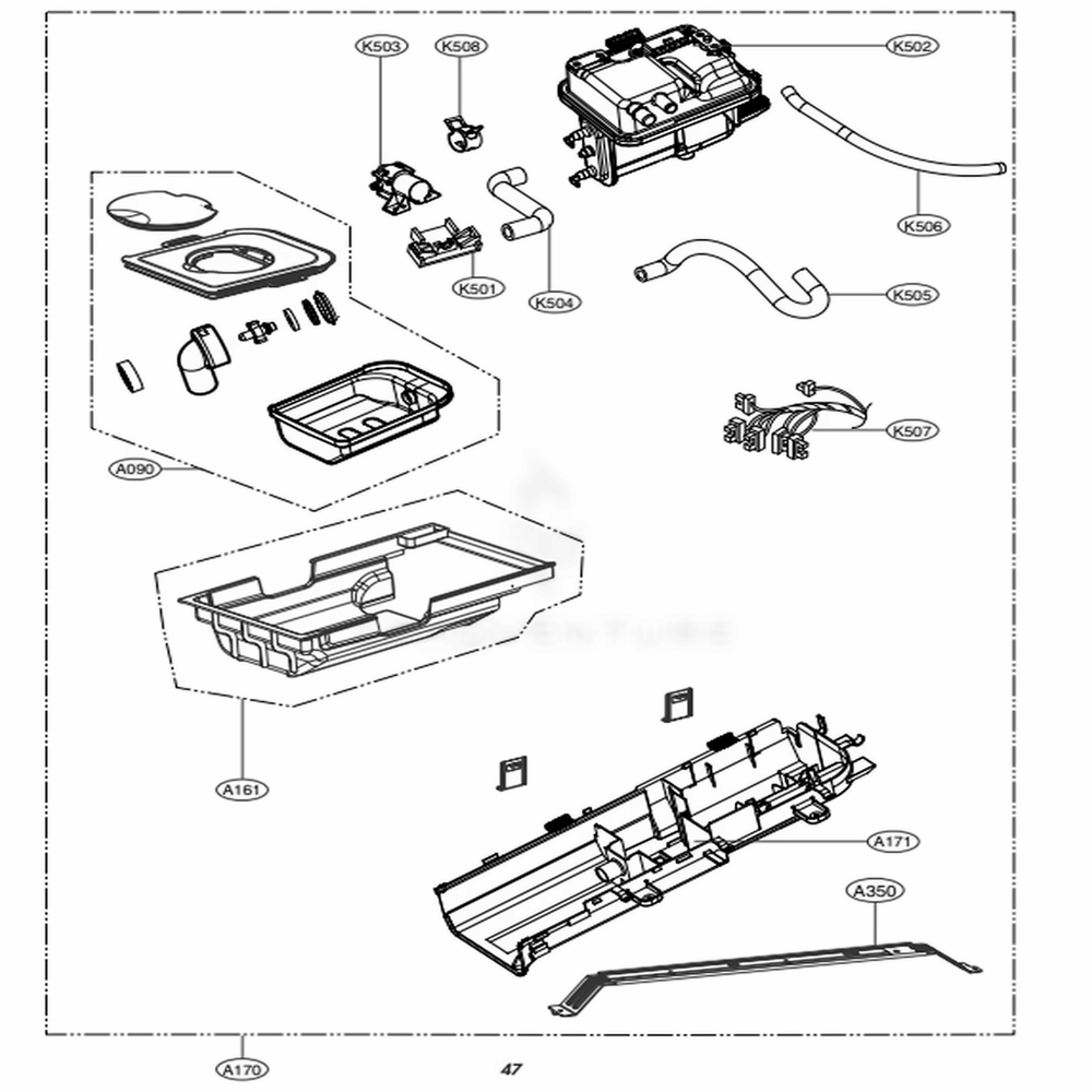 Guide Assembly Diagram and Parts List for DLGX5681V ASSEEUS LG Dryer