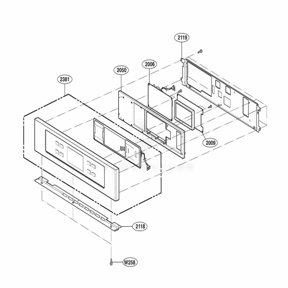 Controller Parts Diagram and Parts List for LWD3081ST ASTLLCA LG Range
