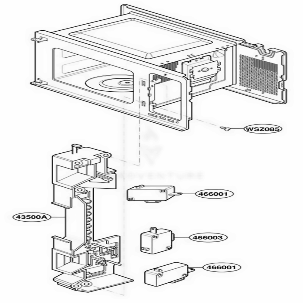 Latch Board Parts Diagram and Parts List for MT1120SLQ KWHEWRP LG Wall Oven