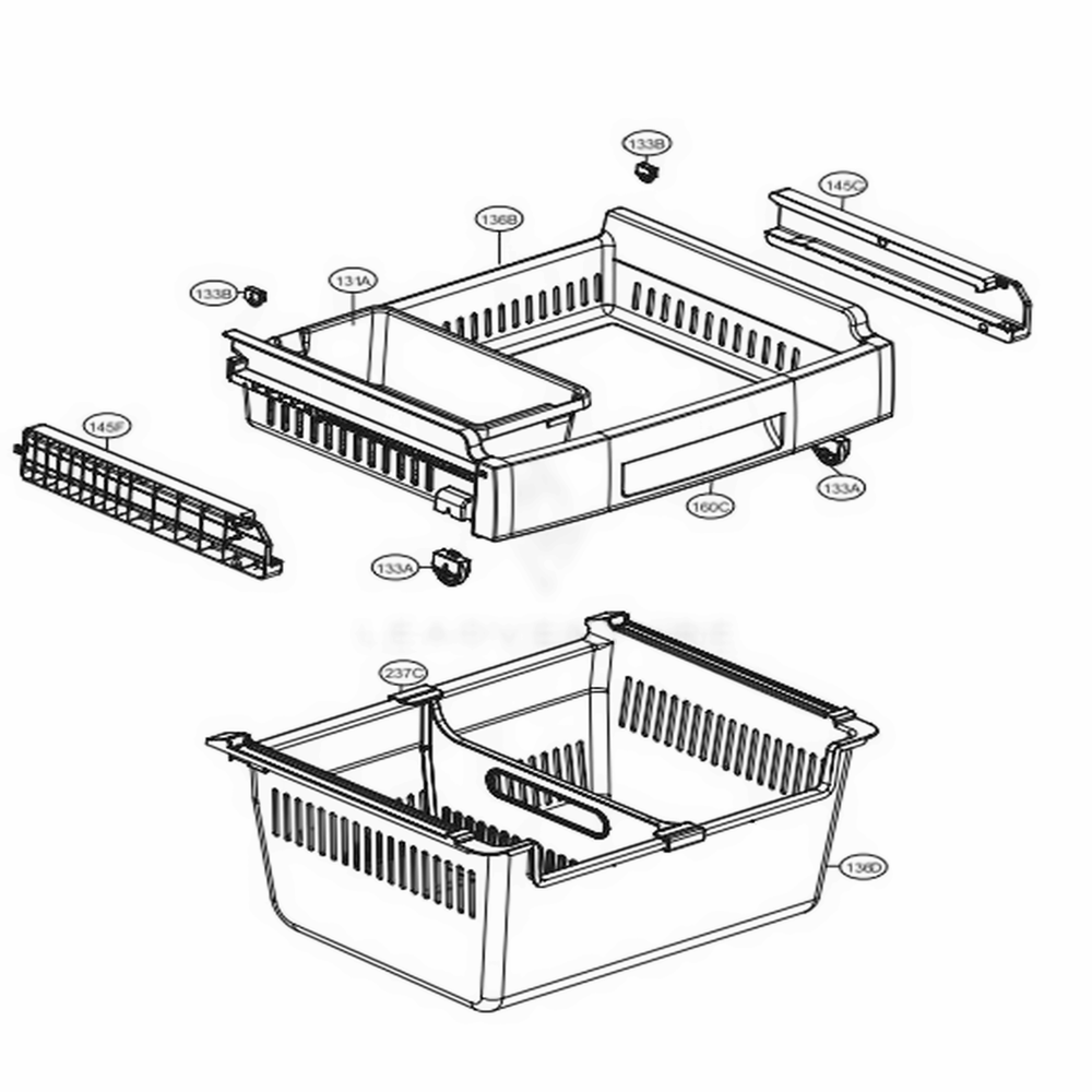 Freezer Parts Diagram and Parts List for 71329 AWBCSE1 LG Refrigerator