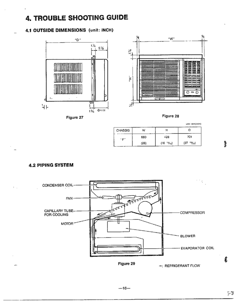 Trouble Shooting Guide Diagram and Parts List for 58280  LG Air Conditioner