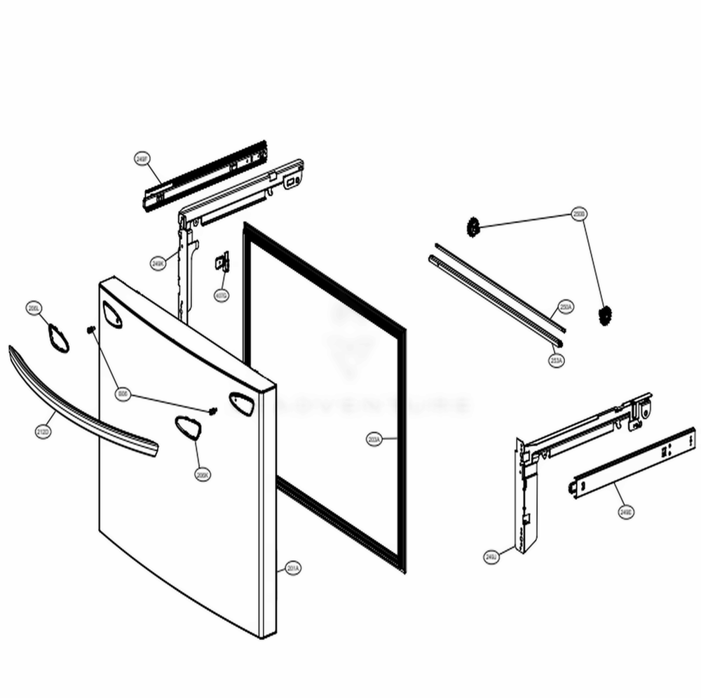 Door Parts 3 Diagram and Parts List for LRFDS3006S ASTCNA0 LG Refrigerator