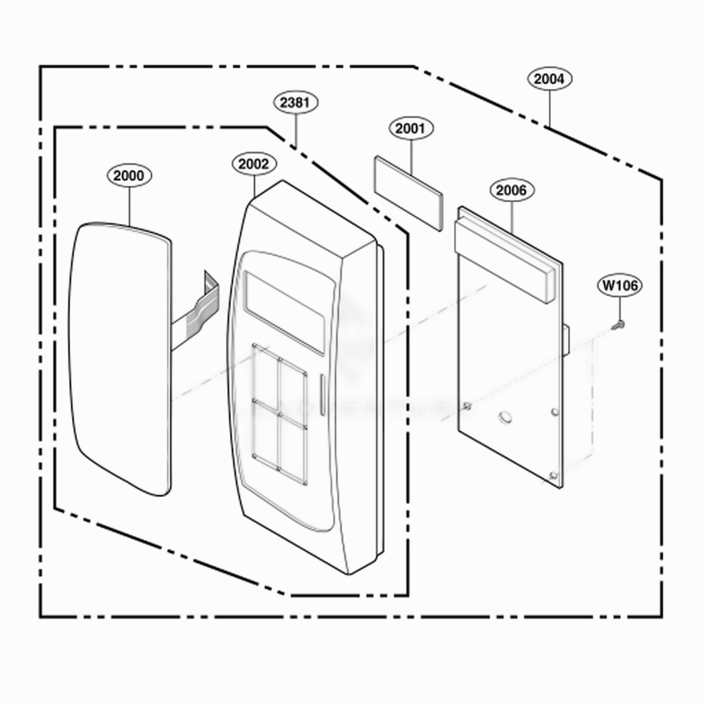 Controller Parts 2 Diagram and Parts List for 62469 CBKESEA LG Wall Oven