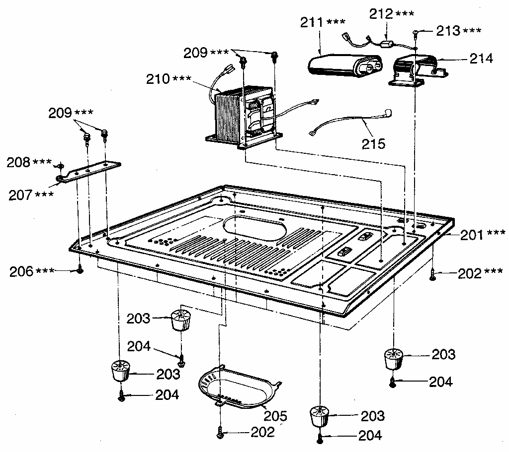 Microwave Diagram and Parts List for 7218924680  Kenmore Microwave