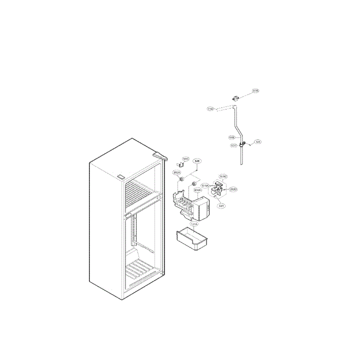 Ice Maker Diagram and Parts List for LTC22350WH 00 LG Refrigerator
