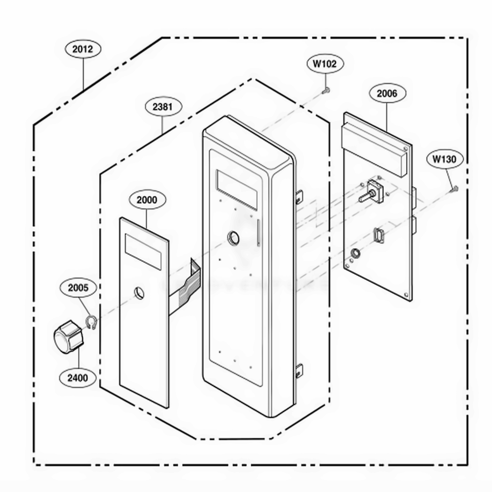 Control Panel Parts Diagram and Parts List for DFS18G ASTQMTR LG Range