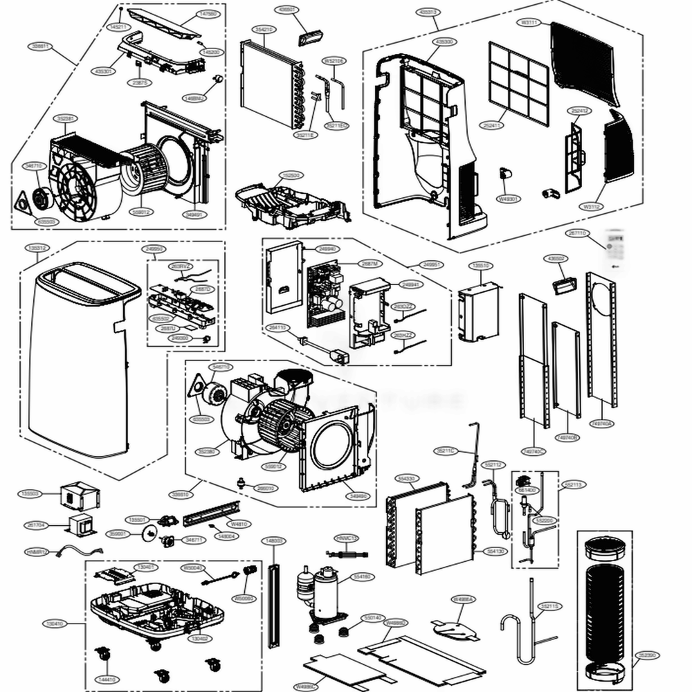 Main Diagram and Parts List for LP1419IVSM AC1AYOW LG Air Conditioner