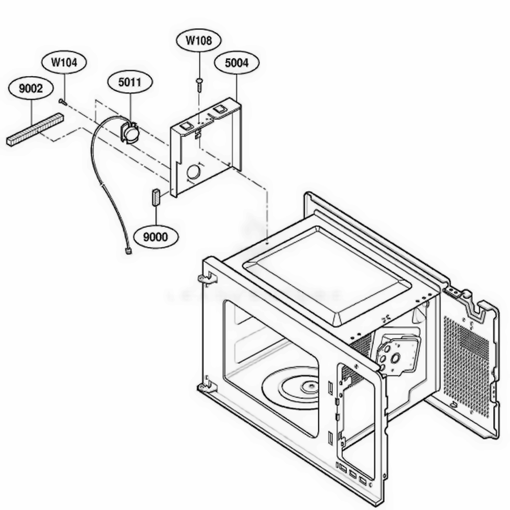 Sensor Parts Diagram and Parts List for MBBW AWBEBSH LG Wall Oven