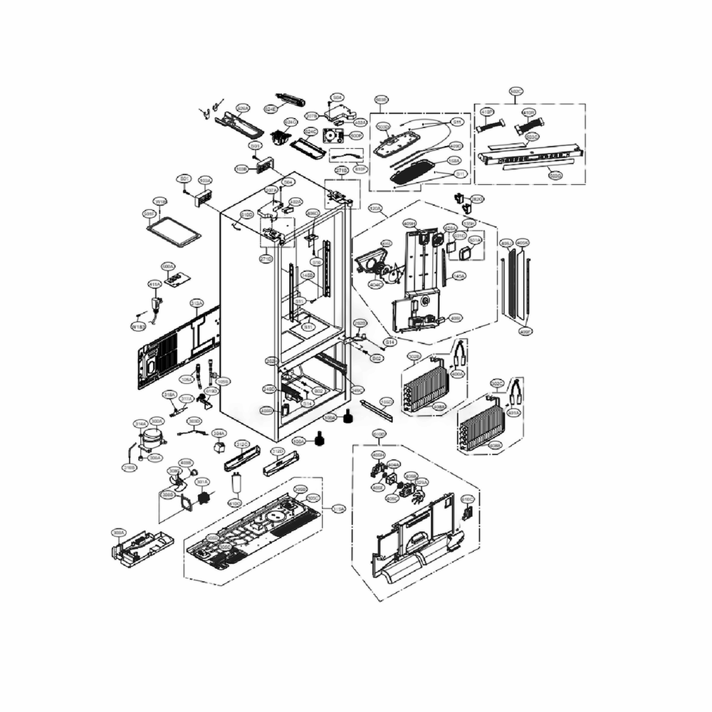Case Parts Diagram and Parts List for LFCS31626S ASTCNA2 LG Refrigerator